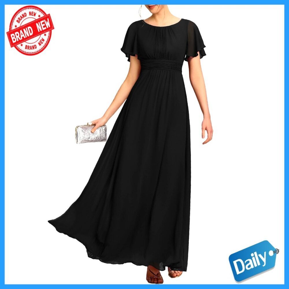 Chiffon Formal Dress Empire Waist Floor Length Bridesmaid Wedding Guest